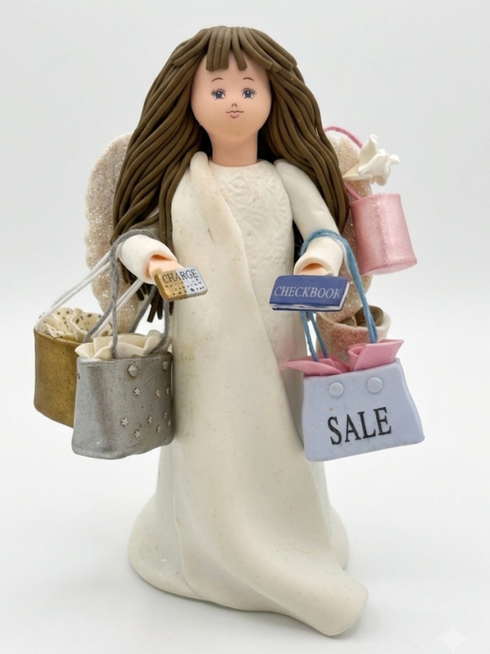 Pavilion Gift Co. Kneaded Angels "Shop-A-Holic" Figurine